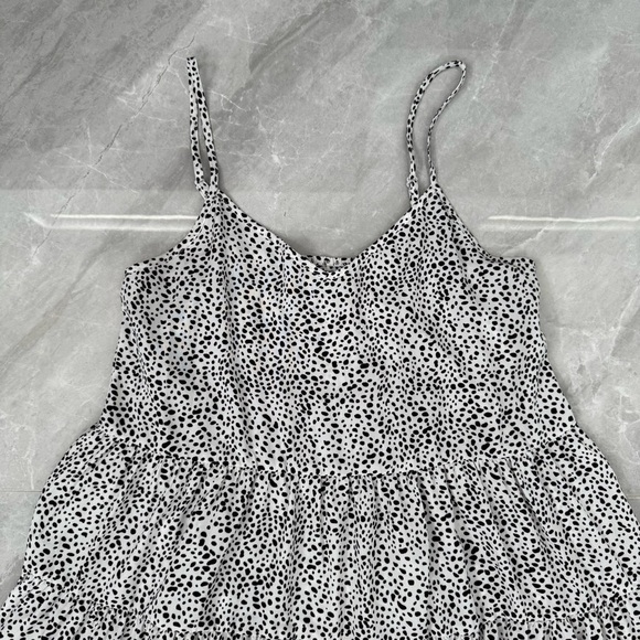 Women’s SHEIN Dalmatian Slip Tiered Adjustable Spaghetti Strap Dress Medium - Picture 5 of 16